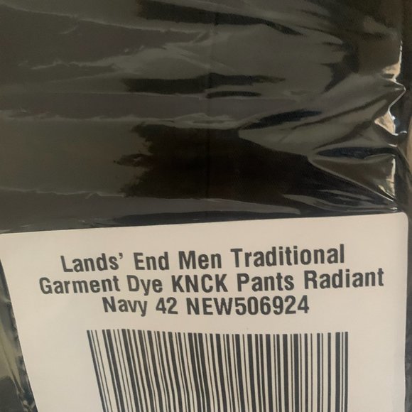 NWT LANDS' END MENS TRADITIONAL GARMENT DYE KNOCKABOUT PANTS RADIANT NAVY 42 - Picture 4 of 7